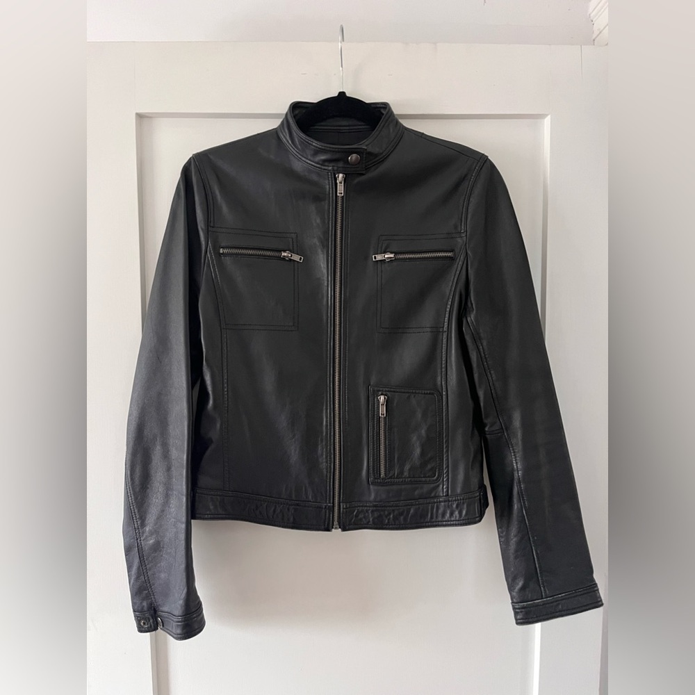 Black Leather Moto Jacket